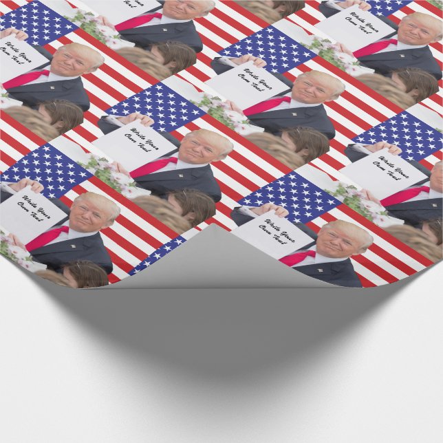 Papier Cadeau Le Président Donald Trump - écrivez votre propre (Coin)