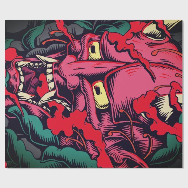 PAPIER CADEAU LE PROJET HALLOWEEN JAPONAIS MATÉRIEL D'ENTREPOSAG (Plat)