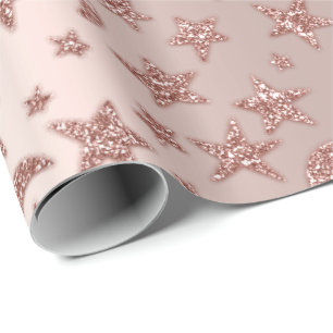 Papier Cadeau Le rose maigre de lune d'étoiles rougissent le