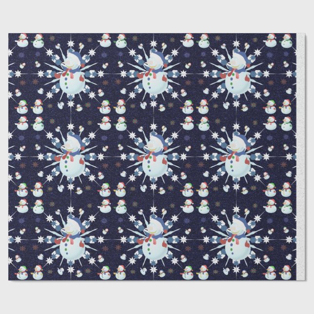 Papier Cadeau Le Snowman de Glittery (Plat)
