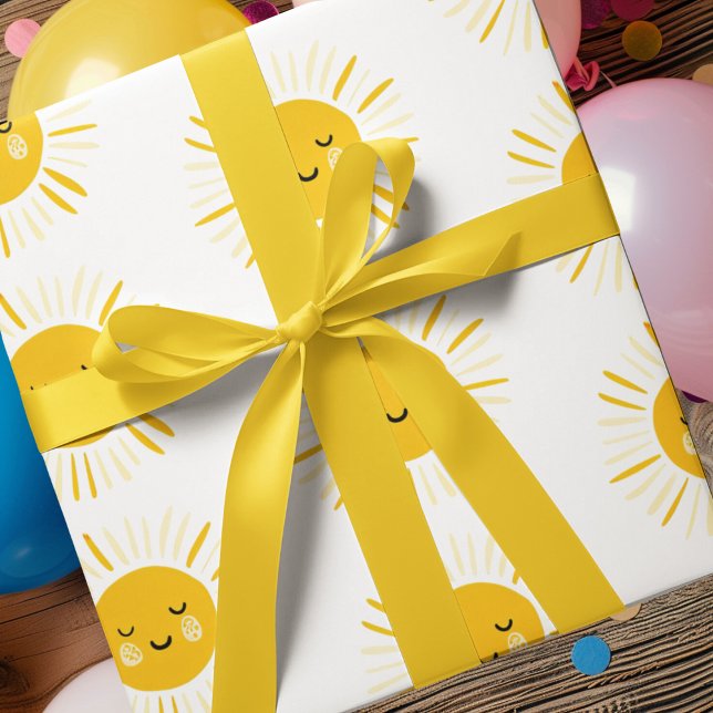 Papier Cadeau Le soleil tourne à une fête d'anniversaire (Créateur téléchargé)