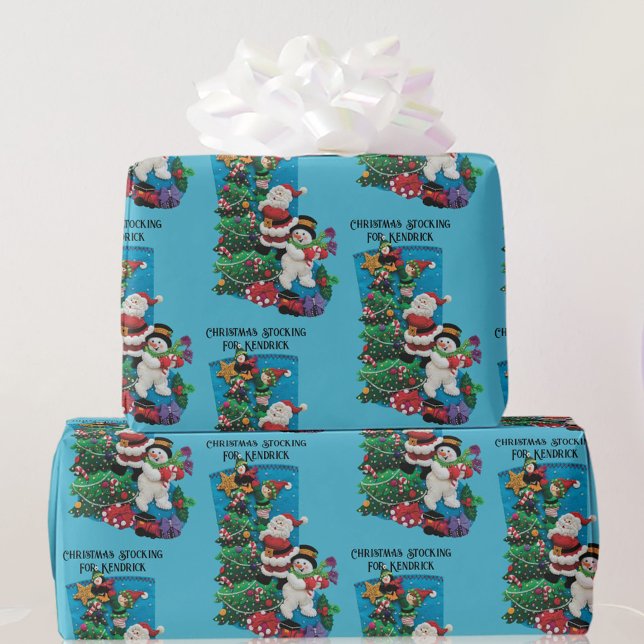 Papier Cadeau Le stockage de Noël pour personnaliser le nom de l (Créateur téléchargé)