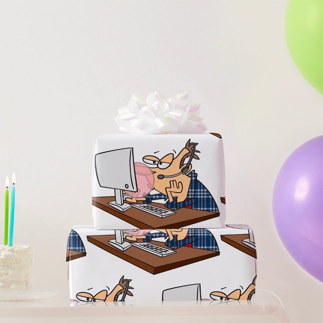 Papier Cadeau Le Support Technique A Blessé Une Bulle (Créateur téléchargé)