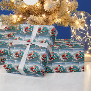 Papier Cadeau Le surf du Père Noël
