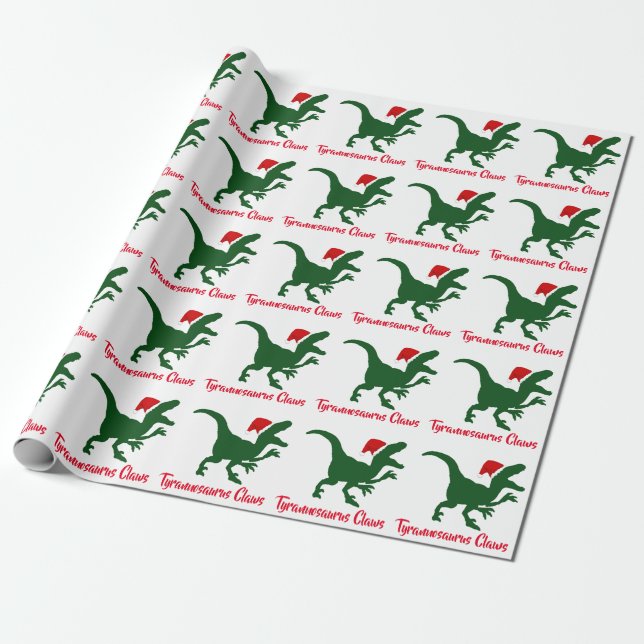 Papier Cadeau Le Tyrannosaurus griffe Noël (Déroulé)
