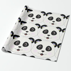 Papier Cadeau Le visage souriant de Panda