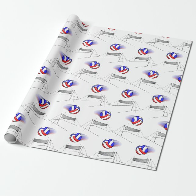 Papier Cadeau Le Volley-ball Survole Le Net (Déroulé)