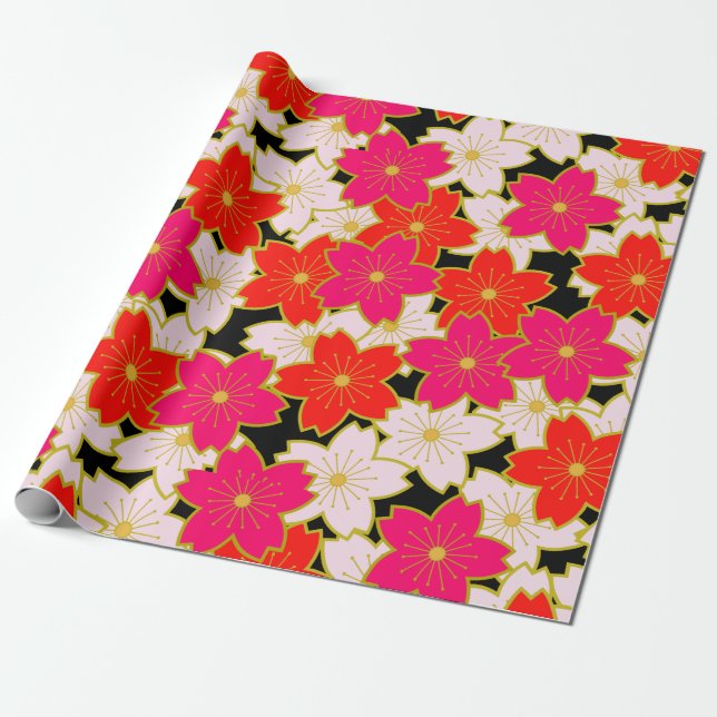 Papier Cadeau le washi du Japon a dénommé le papier d'emballage (Déroulé)