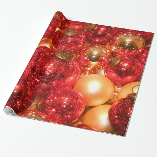 Papier Cadeau L'éclairage brillant élégant de Noël ornemente la (Déroulé)