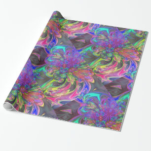 Papier Cadeau L'éclat rougeoyant de couleur, soustraient Deva