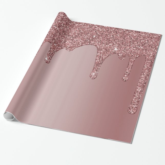 Papier Cadeau Lecteurs de Parties scintillant Rose Gold Sparkle  (Déroulé)