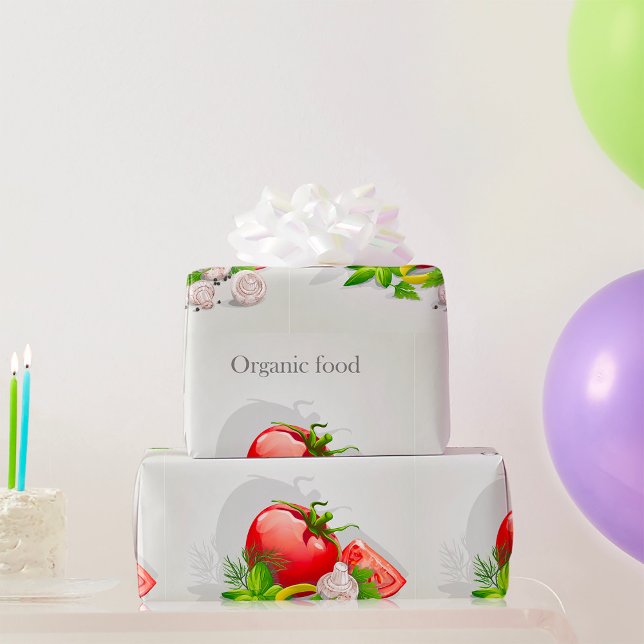 Papier Cadeau Légumes alimentaires biologiques (Créateur téléchargé)
