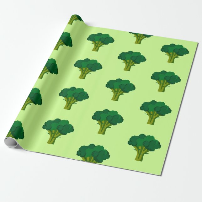 Papier Cadeau Légumes verts de Brocoli Légumes sains à manger (Déroulé)