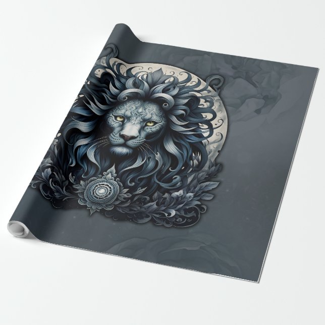 Papier Cadeau L'élégance royale, regard majestueux orné de la tê (Déroulé)