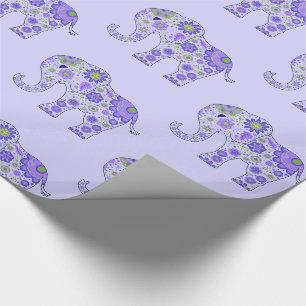 Papier Cadeau L'éléphant fleurit le pourpre