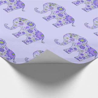 Papier Cadeau L'éléphant fleurit le pourpre