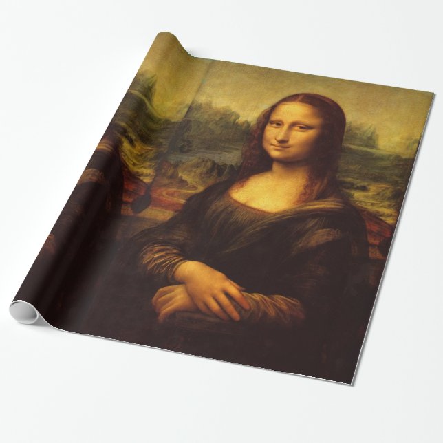 Papier Cadeau Leonardo Da Vinci Mona Lisa Peinture d'Art (Déroulé)