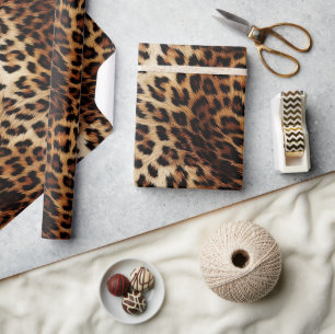Papier Cadeau Léopard à crème Brown chic