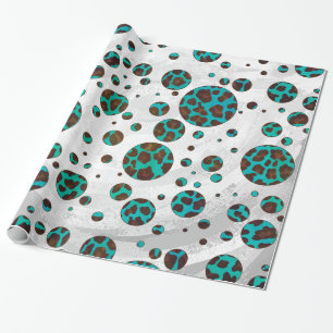 Papier Cadeau Léopard Brown et Turquoise