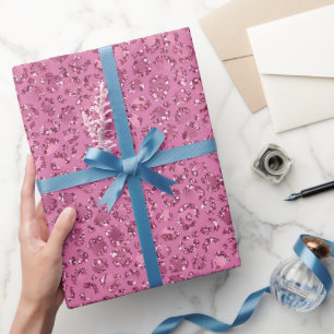Papier Cadeau Léopard de Parties scintillant rose