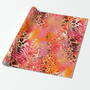 Papier Cadeau léopard peau motif léopard, abstrait, anima