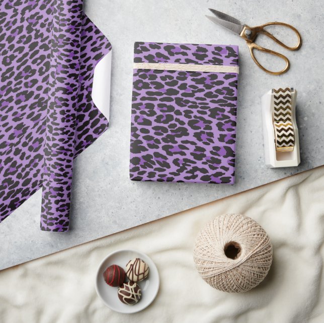 Papier Cadeau Leopard Print, Léopard Spots, Purple Leopard (Artisanat)