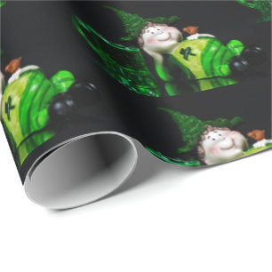 Papier Cadeau Leprechaun irlandais et bière verte