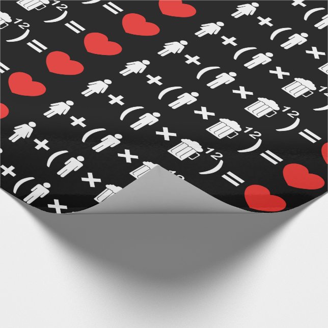 Papier Cadeau L'équation d'amour pour les hommes (Coin)