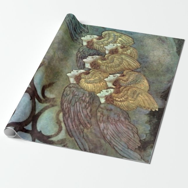 Papier Cadeau "Les anges" par Edmund Dulac (Déroulé)
