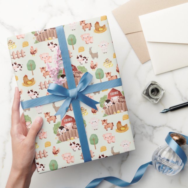 Papier Cadeau Les animaux de ferme mignons (Cadeaux)