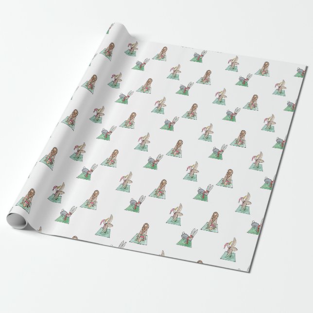 Papier Cadeau Les animaux de Noël du yoga (Déroulé)