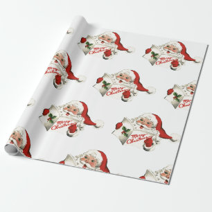 Papier Cadeau les années 70 Vintage Père Noël Noël Vintage Retro