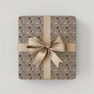 Papier Cadeau Les arcs et fantômes de chats noirs