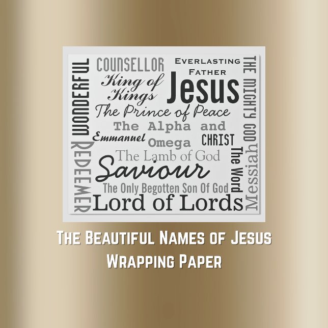 Papier Cadeau Les Beaux Noms de Jésus (The Beautiful Names of Jesus Wrapping Paper)