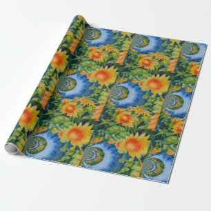 Papier Cadeau Les champs de tournesol pour toujours