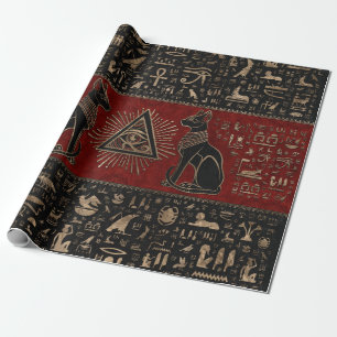 Papier Cadeau Les chats égyptiens et l'oeil d'Horus