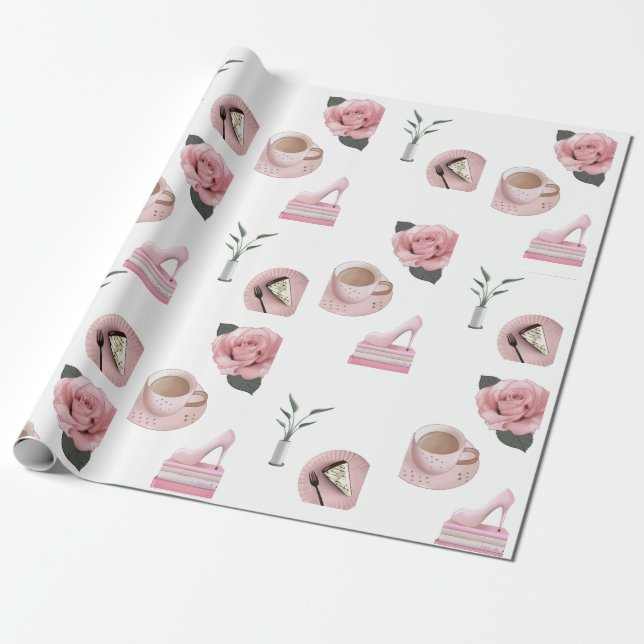 Papier Cadeau Les choses Les filles adorent le papier enveloppan (Déroulé)