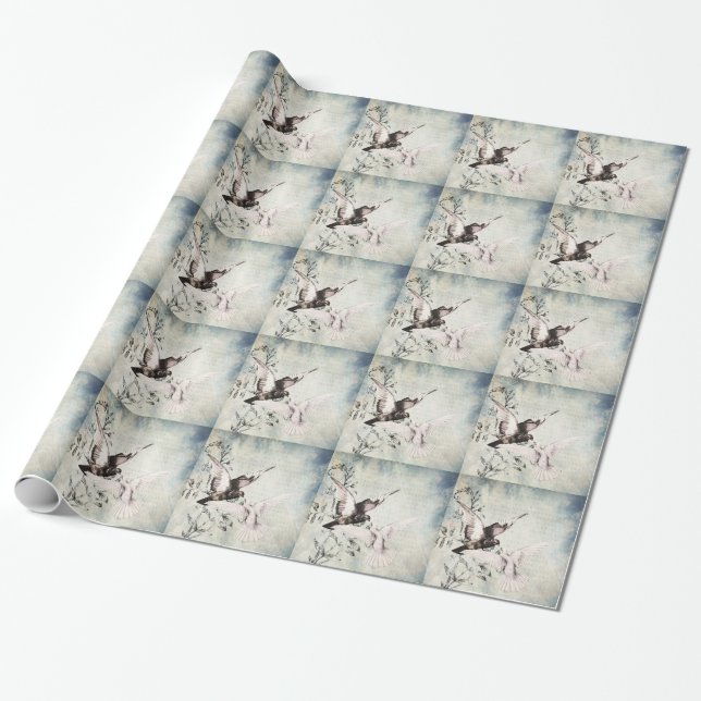 Papier Cadeau Les colombes (Déroulé)