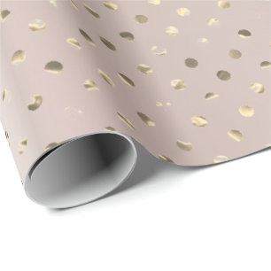Papier Cadeau Les confettis plus rusés d'or pointillent nacré