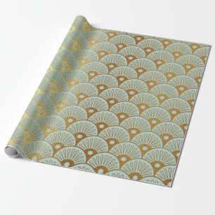 Papier Cadeau Les coquillages fascinants d'or monnayent le club