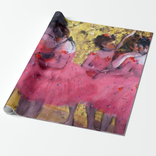 Papier Cadeau Les danseurs roses, avant le ballet par Edgar Dega (Déroulé)