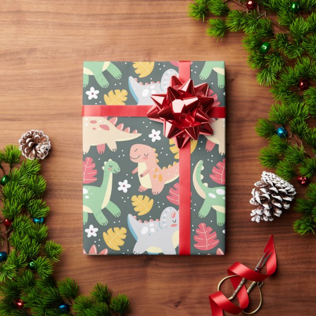 Papier Cadeau Les dinosaures ! Papier d'emballage (Cadeau de vacances)