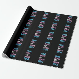 Papier Cadeau Les droits trans sont des droits humains - couleur