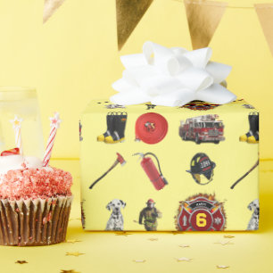 Papier Cadeau Les enfants personnalisent l'âge Pompier papier d'