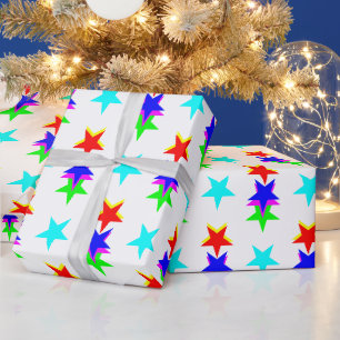Papier Cadeau Les Étoiles Align, Colorful Amusants Anniversaire 
