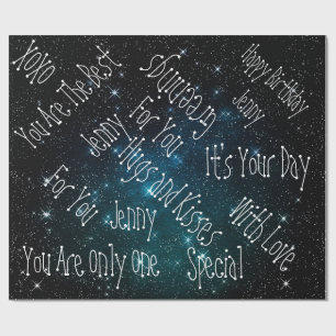 Papier Cadeau Les étoiles de galaxie ont personnalisé l'espace