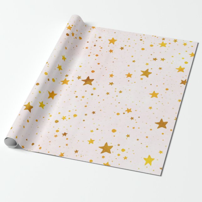 Papier Cadeau Les étoiles d'or (Déroulé)