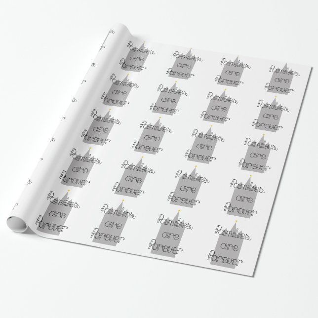 Papier Cadeau les familles sont pour toujours mormon lds temple (Déroulé)