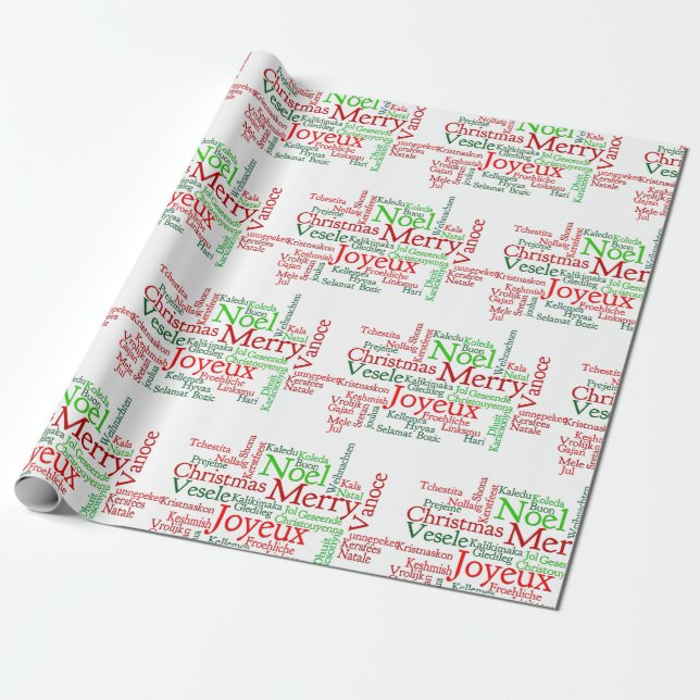 Papier Cadeau Les Fêtes De Noël Dans Le Monde Entier (Déroulé)