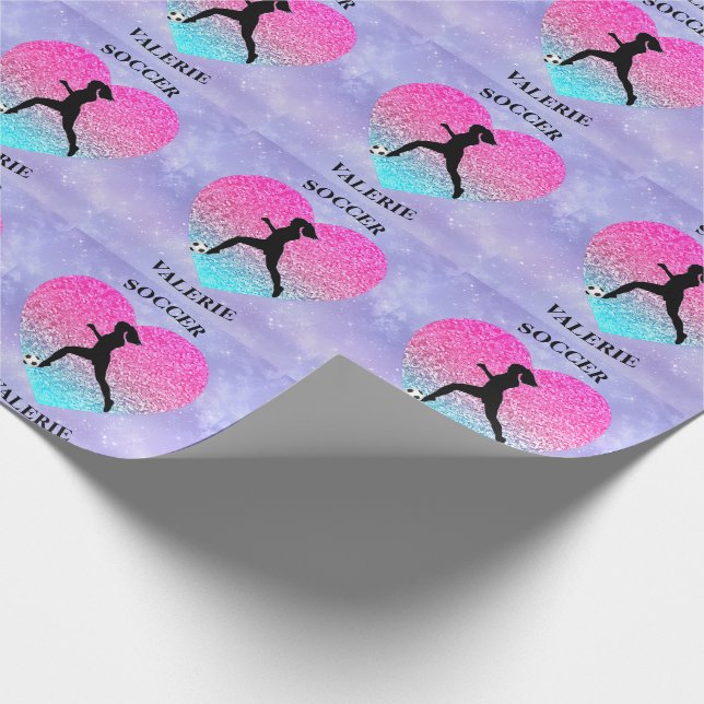 Papier Cadeau Les filles aiment le football (Coin)